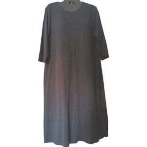 J Jill Wearever Dress Women Medium Black A Line Stretch Half Sleeve Career Basic